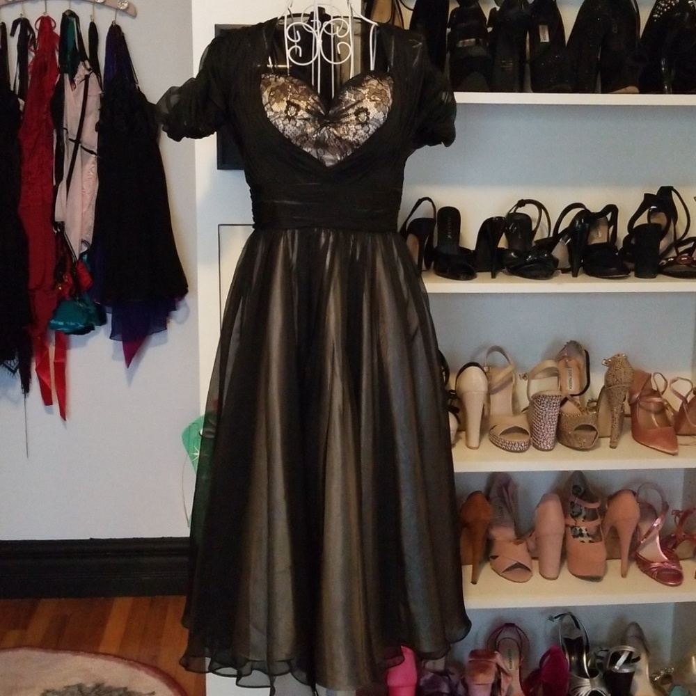 Tatyana Boutique Black and Champagne Dress